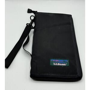 LL Bean Travel Long Wallet Organizer Cards Passport Document Holder Black